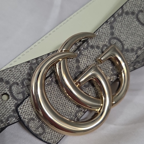 Skinny Gucci Reversible Monogram Belt Gold GG Buckle 90cm main image 15